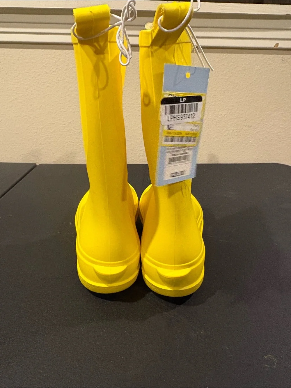 Cat and Jacks Andy Kids Yellow Rubber Rain Snow Mud Boots Youth Size 2Y
